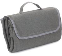 Red Hamper Grey Tweed Picnic Blanket -
