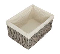 Red Hamper Grey Wash White Cotton Lined Willow Storage Baskets | Size: XL Red Hamper Grey XL