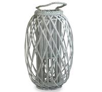 Red Hamper Grey Wash Willow Candle Lantern - One size - Grey - Lantern