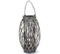 Red Hamper Grey Wash Willow Candle Lantern, Wicker, Brown, One Size