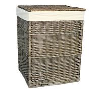 Red Hamper H022 2 Wicker Large Antique Wash Square Laundry Basket