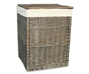 Red Hamper H022 2 Wicker Large Antique Wash Square Laundry Basket