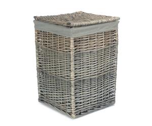 Red Hamper H022Gry/1 Small Antique Wash Square Laundry Basket With Grey Sage Lining