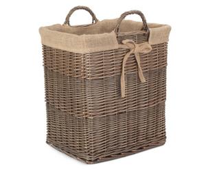 Red Hamper H051 Wicker Rectangular Log Basket With Lining
