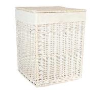Red Hamper H081/2 Wicker Large Square White Wash Laundry Basket