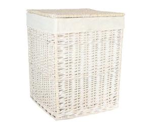 Red Hamper H081/2 Wicker Large Square White Wash Laundry Basket