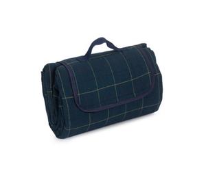 Red Hamper H086 Polyester Luxury Blue Tweed Picnic Blanket