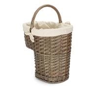 Antique Wash Finished Stair Basket with White Lining