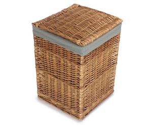 Red Hamper H095Gry/1 Light Steamed Small Square Laundry Basket With Grey Sage Lining