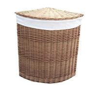 Red Hamper H096W/2 Wicker Large Light Steamed Corner Laundry Baskets With White Lining