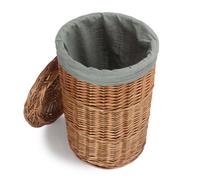 Red Hamper H097Gry/1 Small Light Steamed Round Linen Basket With Grey Sage Lining