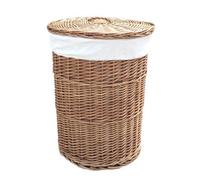 Red Hamper H097W/2 Wicker Large Light Steamed Round Laundry Baskets With White Lining