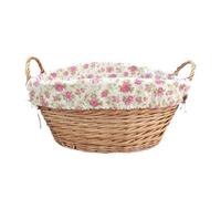 Red Hamper H098R Wicker Light Steamed Laundry Baskets With Garden Rose Lining