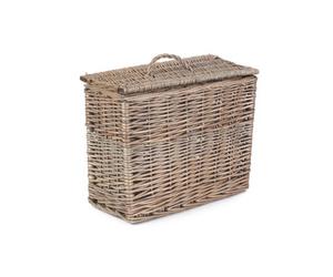 Red Hamper H119 Wicker Rectangular Toilet Tidy Lidded Basket
