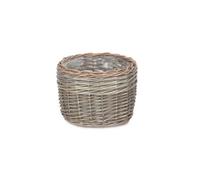 Red Hamper H122/2 Wicker Medium Round Antique Wash Planter