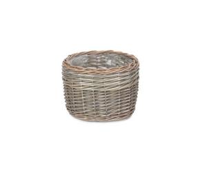 Red Hamper H122/2 Wicker Medium Round Antique Wash Planter