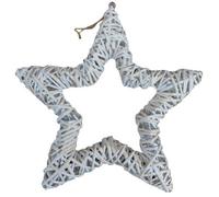 Red Hamper H141 Wicker White Wash Open Star Christmas Decoration