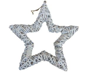 Red Hamper H141 Wicker White Wash Open Star Christmas Decoration