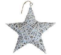 Red Hamper H142 Wicker White Wash Full Star Christmas Decoration