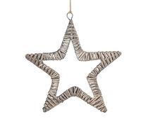 Red Hamper Flat Antique Wash Star, Wicker, H30 x W8 x D30cm