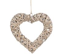Red Hamper Medium Flat Open Wicker Heart, H25 x W1 x D25cm