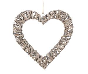 Red Hamper H149M Wicker Medium Flat Open Heart