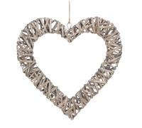 Red Hamper Small Flat Open Wicker Heart, H20 x W1 x D20cm