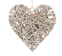 Red Hamper H150M Wicker Medium Full Antique Wash Heart