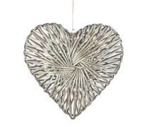 Red Hamper H182 Wicker Small Heart Wreath Grey Wash Finish
