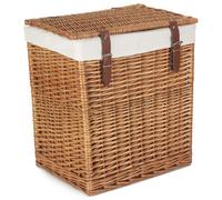 Red Hamper H190W/1 Wicker Small Boutique Double Steamed Wash Storage Laundry Basket With Lining