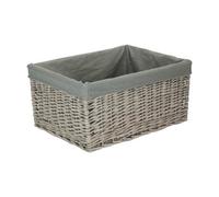 Red Hamper Jumbo Grey Wash Storage Basket - Grey Lining