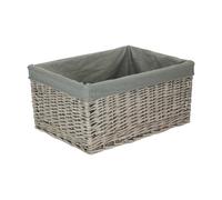 Red Hamper Jumbo Grey Wash Storage Basket - Grey Lining Red Hamper Grey