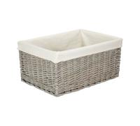 Red Hamper Jumbo Grey Wash Storage Basket - White Lining