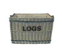 Red Hamper Jumbo Rope Handle Wicker Log Basket - Brown