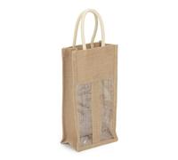 Red Hamper Jute Bottle Carrying Bag - Two Bottle