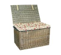 Red Hamper Large Antique Wash Wicker Storage Basket - Floral