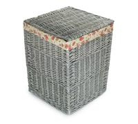 Red Hamper Large Grey Wash Square Laundry Basket with Garden Rose Lining