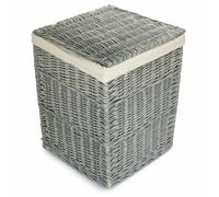 Red Hamper Large Grey Wash Square Laundry Basket with White Lining