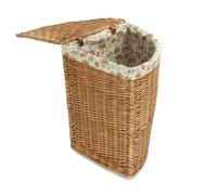 Red Hamper Large Light Steamed Wicker Corner Laundry Baskets with Garden Rose Lining