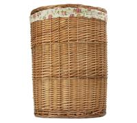 Red Hamper Large Light Steamed Wicker Round Laundry Baskets with Garden Rose Lining