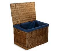 Red Hamper Large Light Steamed Wicker Storage Basket - Blue