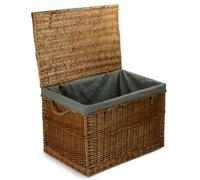 Red Hamper Large Light Steamed Wicker Storage Basket - Grey