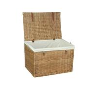 Red Hamper Large Light Steamed Wicker Storage Basket - White