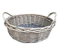 Red Hamper Large Round Antique Wash Display Wicker Tray