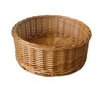 Red Hamper Large Round Straight Sided Wicker Tray