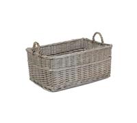 Red Hamper ST036/3 Wicker Large Shallow Antique Wash Storage Basket