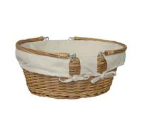 Red Hamper Large Swing Handle Wicker Shopping Basket - White