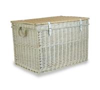 Red Hamper Large Whitewash Finish Storage Wicker Basket - Unlined