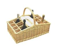 Red Hamper Large Wicker Drinks Basket Carrier with Cooler
