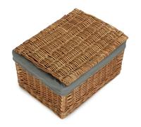 Red Hamper Light Steamed Cotton Lined Storage Basket - Grey - Wicker - 1